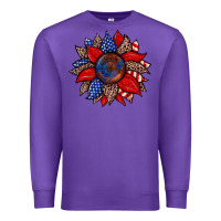 Purple American flag leopard sunflower Premium Sweatshirt - Zillion Design Studio