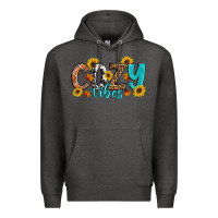 Charcoal Heather Cozy Vibes Fall Sunflowers Premium Hoodie - Artiststas