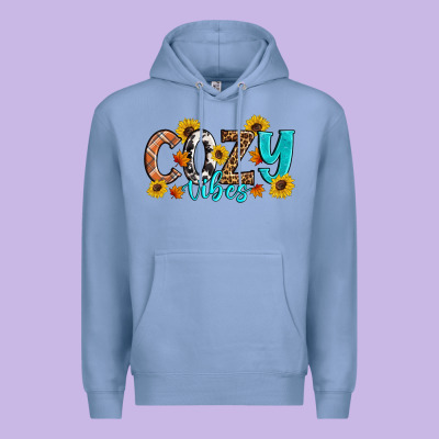 Cozy Vibes Fall Sunflowers Premium Hoodie Designed By Artiststas