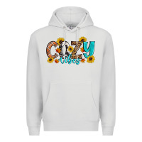 Dove Grey Cozy Vibes Fall Sunflowers Premium Hoodie - Artiststas