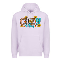 Lilac Cozy Vibes Fall Sunflowers Premium Hoodie - Artiststas