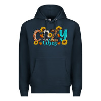 Navy Cozy Vibes Fall Sunflowers Premium Hoodie - Artiststas