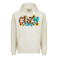 Oatmeal Heather Cozy Vibes Fall Sunflowers Premium Hoodie - Artiststas