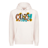 Pale Pink Cozy Vibes Fall Sunflowers Premium Hoodie - Artiststas
