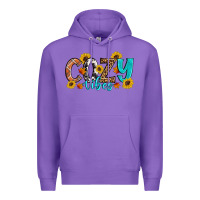 Purple Cozy Vibes Fall Sunflowers Premium Hoodie - Artiststas