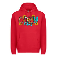 Red Cozy Vibes Fall Sunflowers Premium Hoodie - Artiststas