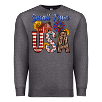 Charcoal Heather small town usa Premium Sweatshirt - Zillion Design Studio