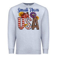Heather Grey small town usa Premium Sweatshirt - Zillion Design Studio