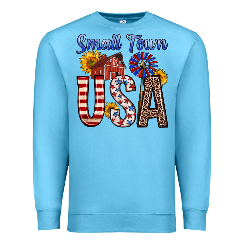 Small Town Usa Premium Sweatshirt by Zillion Design Studio | Teevron