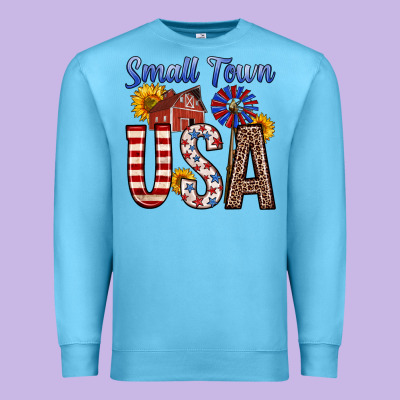 Small Town Usa Premium Sweatshirt Designed By Zillion Design Studio