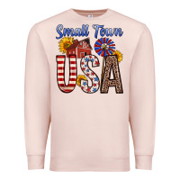 Pale Pink small town usa Premium Sweatshirt - Zillion Design Studio