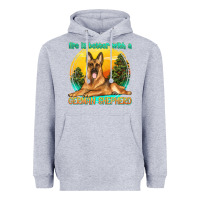 Heather Grey life is better with a german shepherd Heavyweight Hoodie - texasbilliewilder