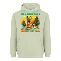 Matcha life is better with a german shepherd Heavyweight Hoodie - texasbilliewilder