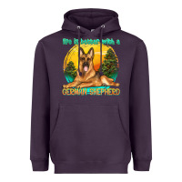 Plum life is better with a german shepherd Heavyweight Hoodie - texasbilliewilder
