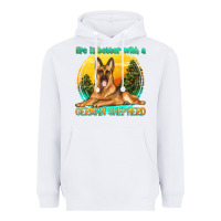White life is better with a german shepherd Heavyweight Hoodie - texasbilliewilder
