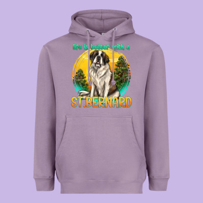 Life Is Better With A St.bernard Heavyweight Hoodie Designed By Texasbilliewilder