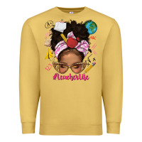 Antique Gold afro messy bun teacherlife Premium Sweatshirt - texasbilliewilder