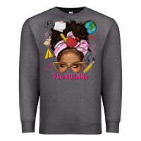 Charcoal Heather afro messy bun teacherlife Premium Sweatshirt - texasbilliewilder