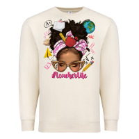 Sandshell afro messy bun teacherlife Premium Sweatshirt - texasbilliewilder