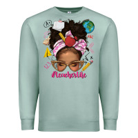 Seafoam afro messy bun teacherlife Premium Sweatshirt - texasbilliewilder