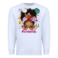 White afro messy bun teacherlife Premium Sweatshirt - texasbilliewilder