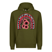 Army Green valentines sunflower rainbow Premium Hoodie - JahusDesignShop