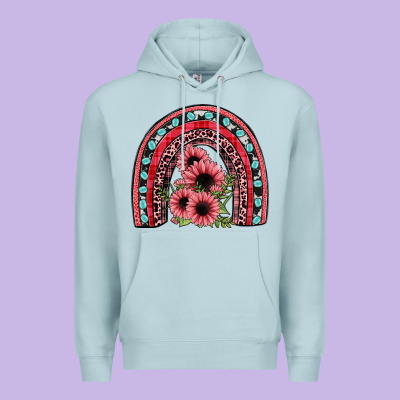 Valentines Sunflower Rainbow Premium Hoodie Designed By Jahusdesignshop