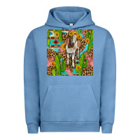 Pigment Pebble Blue western boer goat seamless pattern Urban Hoodie - BundleAndBundleShop