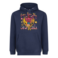Navy long live the cowgirl Heavyweight Hoodie - texasbilliewilder