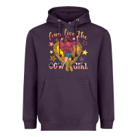 Plum long live the cowgirl Heavyweight Hoodie - texasbilliewilder