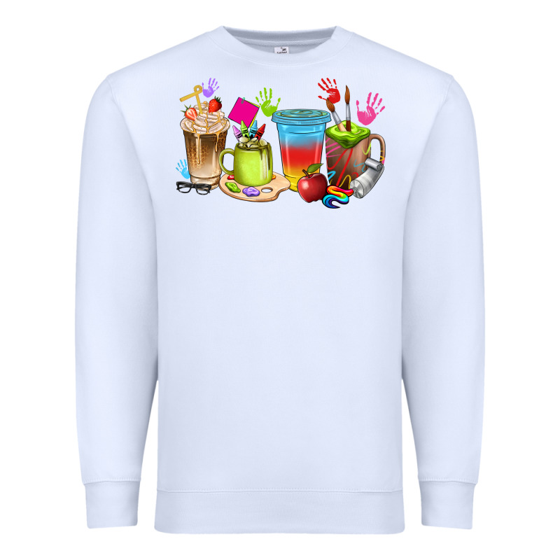 Art Teacher Coffee Cups Premium Sweatshirt by texasbilliewilder | Teevron