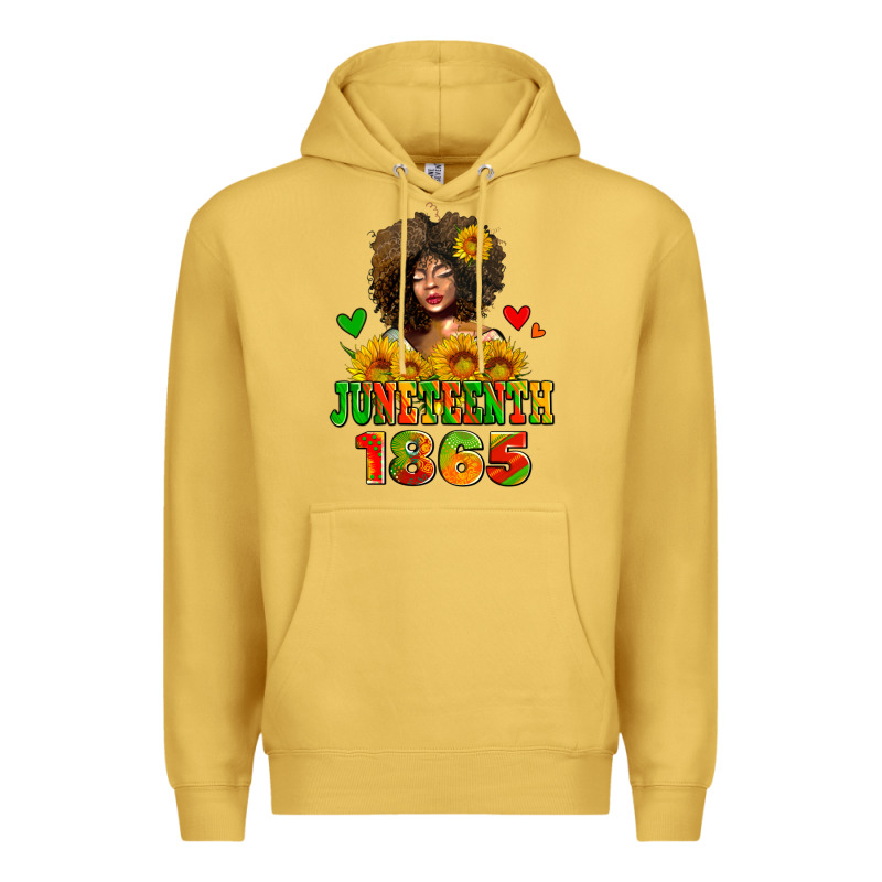 Afro Woman Juneteenth 1865 Premium Hoodie by AdoDesignShop | Teevron