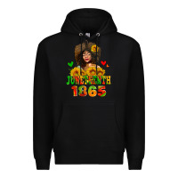 Black afro woman juneteenth 1865 Premium Hoodie - AdoDesignShop