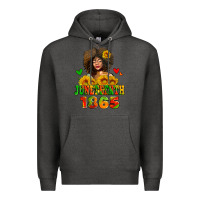Charcoal Heather afro woman juneteenth 1865 Premium Hoodie - AdoDesignShop