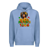 Colony Blue afro woman juneteenth 1865 Premium Hoodie - AdoDesignShop