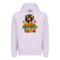Lilac afro woman juneteenth 1865 Premium Hoodie - AdoDesignShop