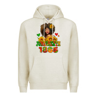 Oatmeal Heather afro woman juneteenth 1865 Premium Hoodie - AdoDesignShop