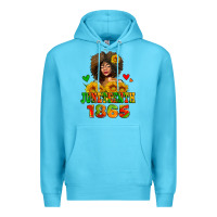 Ocean Blue afro woman juneteenth 1865 Premium Hoodie - AdoDesignShop