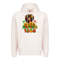 Pale Pink afro woman juneteenth 1865 Premium Hoodie - AdoDesignShop