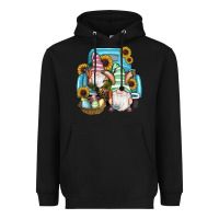 Black Easter Gnomes Egg Sunflowers Truck Heavyweight Hoodie - RanaPortraitStore