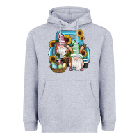 Heather Grey Easter Gnomes Egg Sunflowers Truck Heavyweight Hoodie - RanaPortraitStore
