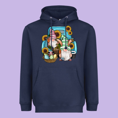 Heavyweight Hoodie Easter Gnomes Egg Sunflowers Truck