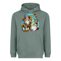 Sage Easter Gnomes Egg Sunflowers Truck Heavyweight Hoodie - RanaPortraitStore