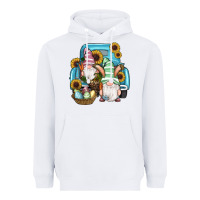 White Easter Gnomes Egg Sunflowers Truck Heavyweight Hoodie - RanaPortraitStore