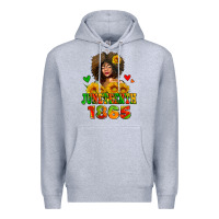 Heather Grey afro woman juneteenth 1865 Premium Hoodie - AdoDesignShop