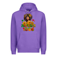 Purple afro woman juneteenth 1865 Premium Hoodie - AdoDesignShop