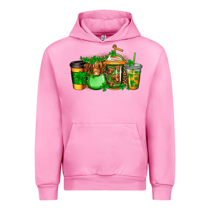 Longhaired Cow St Patricks Coffee Urban Hoodie by Jasminsmagicworld | Teevron