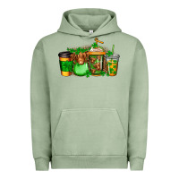 Pigment Oil Green longhaired cow st patricks coffee Urban Hoodie - Jasminsmagicworld