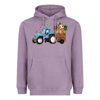 Lavender Happy Easter Tractor with Bunny Flowers and Carrot Heavyweight Hoodie - RanaPortraitStore