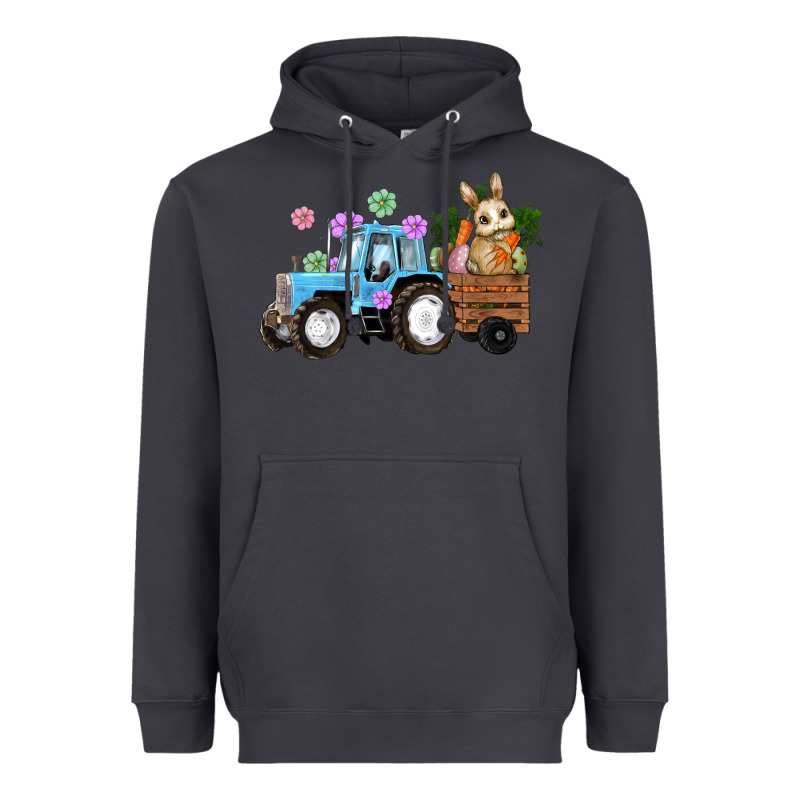 Happy Easter Tractor With Bunny Flowers And Carrot Heavyweight Hoodie by RanaPortraitStore | Teevron